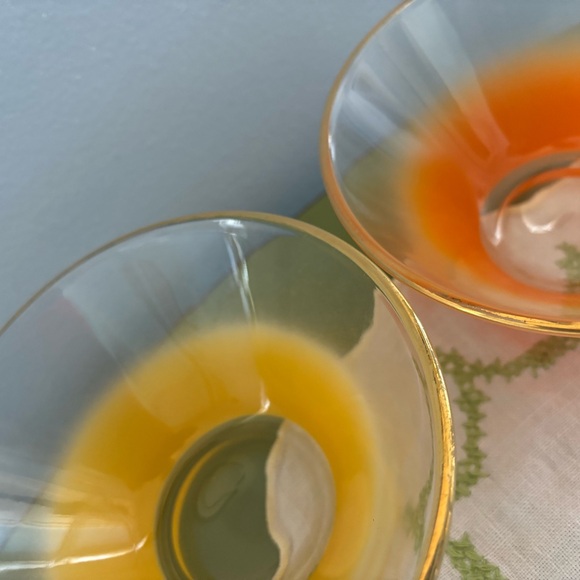 Vintage Midcentury Blendo Bowls Gold Rimmed Frosted Glass Set Of 4 - Picture 3 of 5